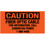 Caution Fiber Optic Cable - Cable Marker w/Adhesive